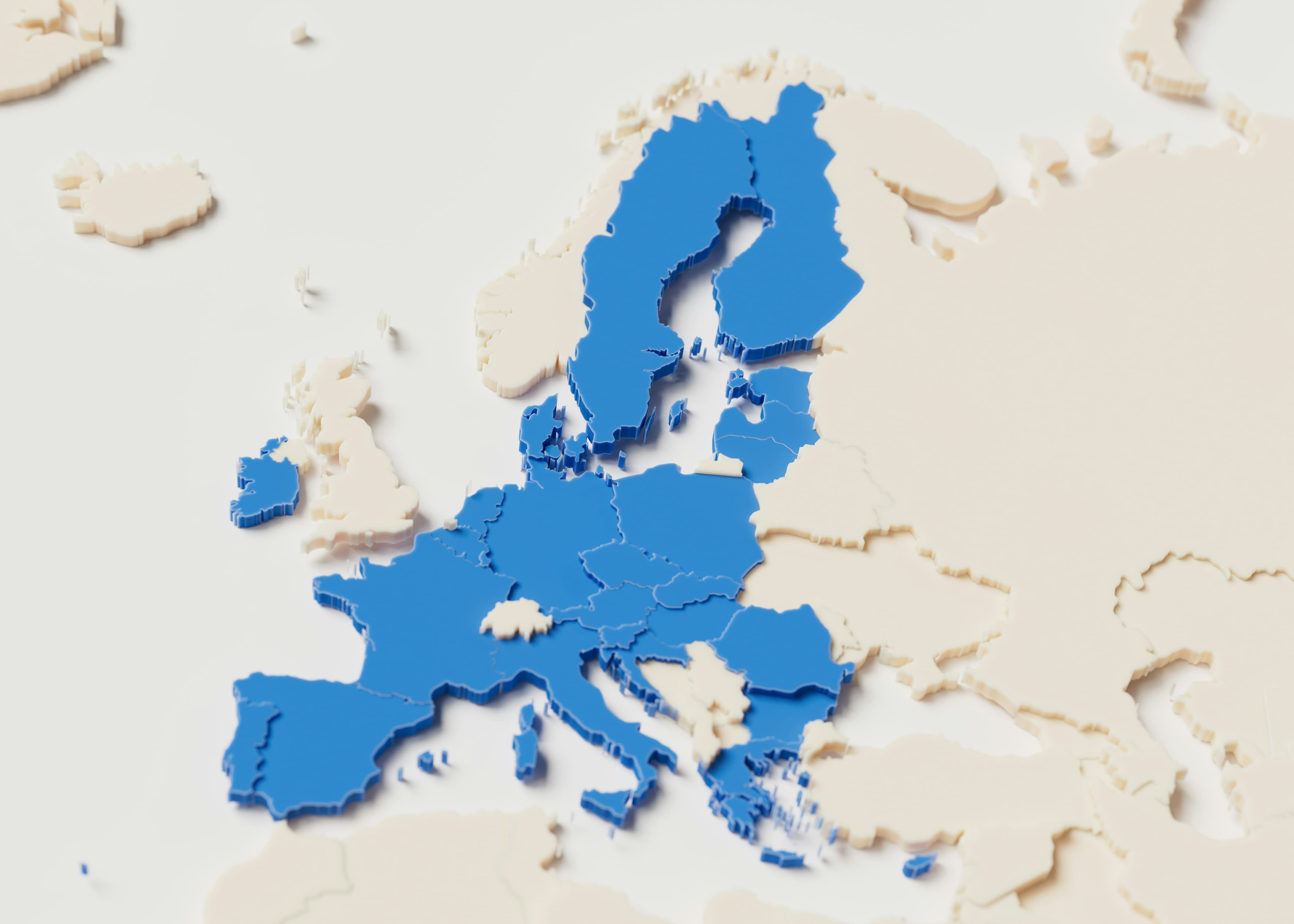 Map showing European markets